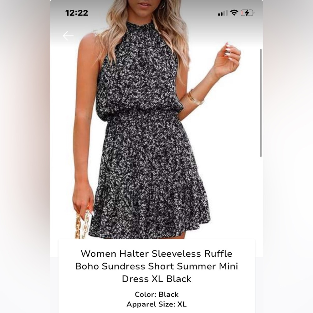 Black Halter Sleeveless Ruffle Boho Sundress - Chic Summer Mini